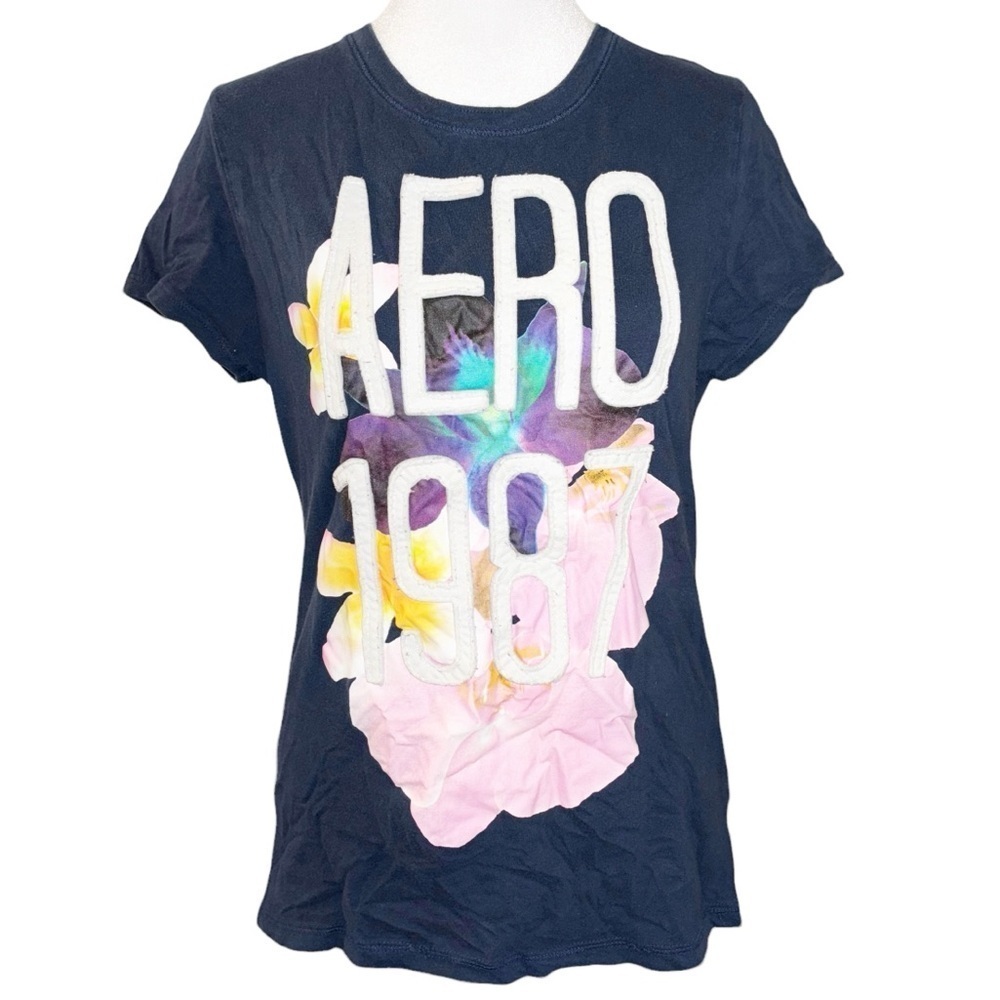 Aeropostale floral logo tee